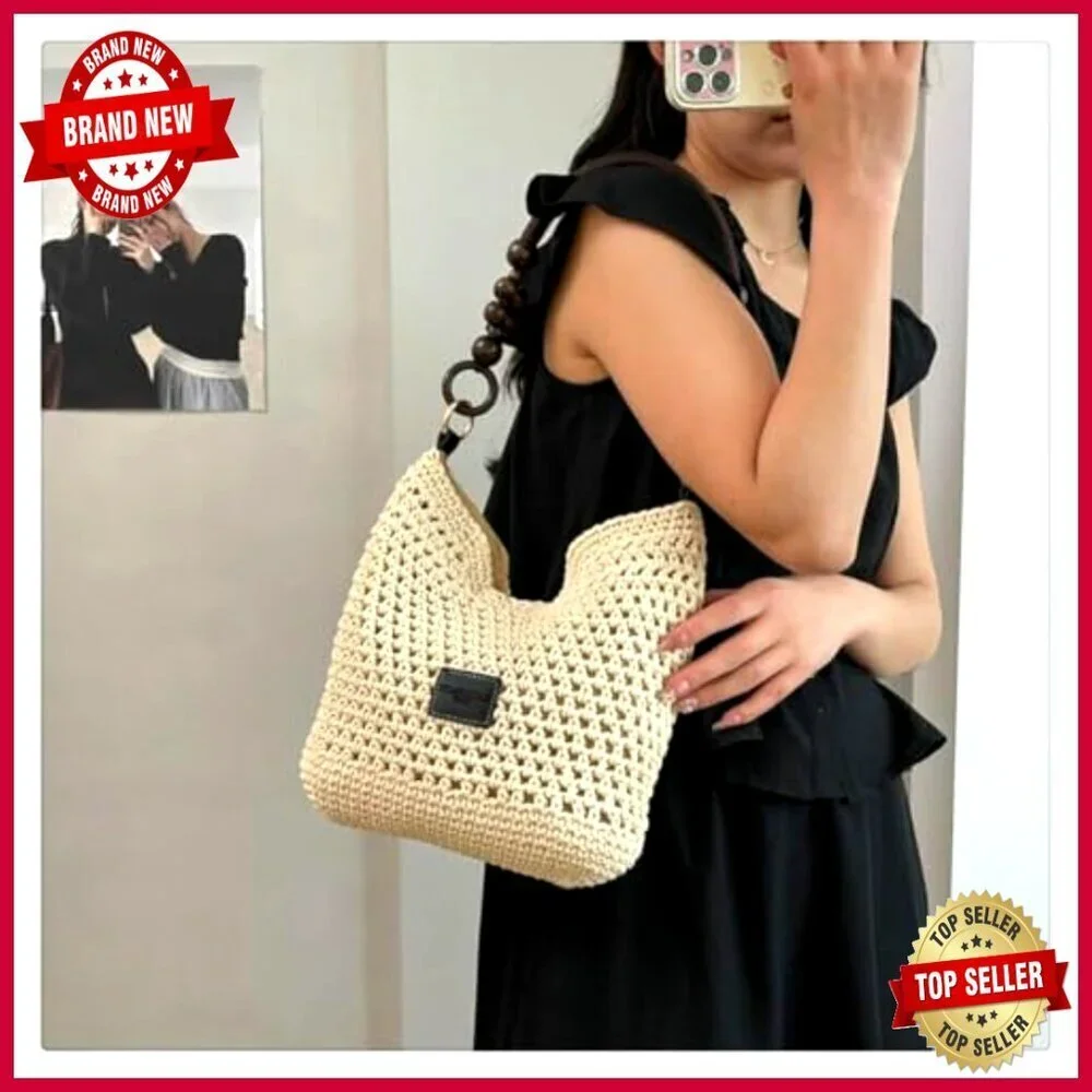 Large Bohemia Crochet Summer Beach Bag Shoulder Tote Hobo Purse